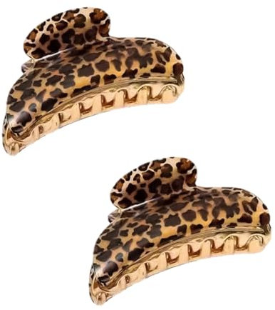 Miaija Lot de 2 pinces à cheveux léopard pour femme - Antidérapantes - Pour cheveux épais et fins - 9 cm