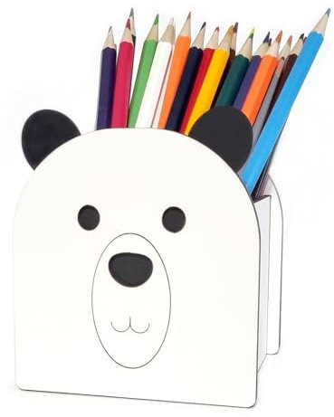 Craft Maestro Süßer Bären Förmiger Buntstiftständer/Stiftehalter für Kinderzimmer - Holz Organizer Mädchen/Jungen Geschenk