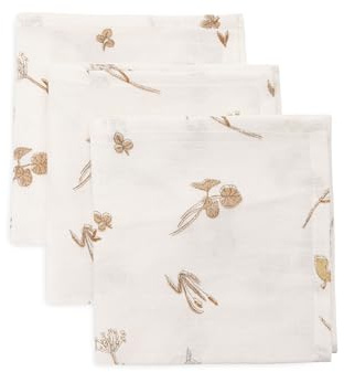 Jollein Spucktücher Baby - Riverside - 3er Pack - 31x31cm - 100% Baumwolle - Mulltücher Baby - OEKO-TEX Zertifiziert