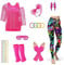 Taechalingo 80er Outfit Damen - Damen Zubehör Netzshirt, 80er Kostüm & Accessoires (L)