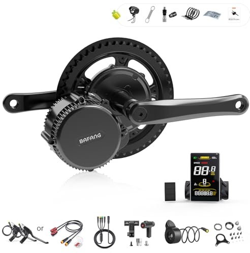 Bafang 48V 750W Mid Drive Kit BBS02B Mid Drive Ebike Conversion Kit Electric Bike Conversion Kit with 3.8 SW-M58 Display & 44T Chainwheel for Mountain Bike