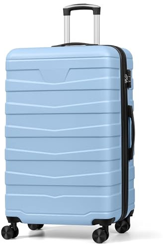 ChaCool Koffer Set Trolley Reisekoffer Check-In Gepäck, 51.5 * 31 * 77.5cm Hartschalen-Koffer mit TSA-Schloss und 4 Rollen ardschale Boardcase Handgepäck mit 8cm Volumenerweiterung (XL, Hellblau