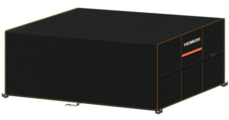 HEIMUNI Housse Table de Jardin, 220x90x80cm Housse Salon de Jardin Exterieur Imperméable Bache Table de Jardin, 420D Tissu Oxford Housse de Protection Canapé Housse Table Exterieur avec Corde