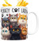 Taza de café con diseño de gato, taza de café de cerámica de dibujos animados, taza divertida de 11 onzas con asa, decoración de habitación del hogar para bebidas frías y calientes
