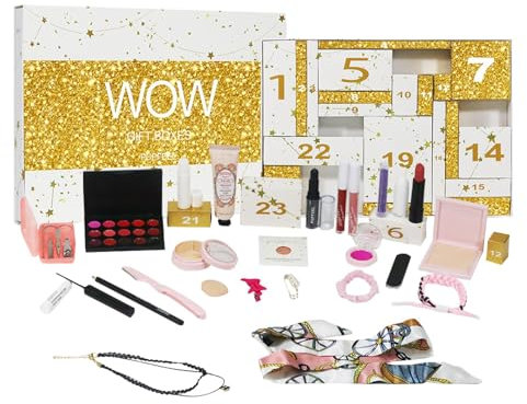 Essence Adventskalender 2024 | 24 Tages Makeup Set Christmas Countdown Kalender | Beauty Schminke Adventskalender Für Frauen | Lippenstift Lidschatten Kosmetik Gesichtsbehandlung Set Für Mädchen