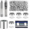Pavlleen 120pcs Ösen Werkzeug Kit, Ösen Set 12mm, Ösen Scheiben Ösenzange mit 3tlg Werkzeugset, mit Aufbewahrungsbox für DIY Clothing, Zelt, wasserdichte Plane, Leder, Footwear (Silber)