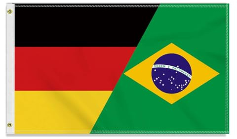 Große 90×150 CM Deutschland Brasilien Flagge, großes 150D Deutsch Brasilianisch Freundschafts banner,Strapazierfähige Deutschlandfahne Doube-Seitendruck Dekor Messingösen large Brazil