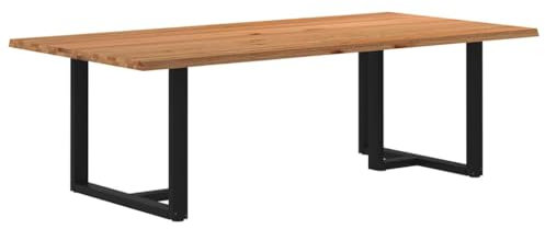 vidaXL Esstisch mit Baumkanten 240x120x74 cm Massivholz Eiche Rechteck, Küchentisch, Restauranttisch, Tisch Restaurant, Esszimmertisch, Bistrotisch