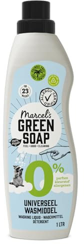 Marcel's Green Soap 0% Waschmittel - Für empfindliche Haut - Waschmittel - Microplastik & Palmöl frei - Vegan - 95% biologisch abbaubar - 1 Liter