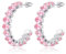Linawe Orecchini rosa, orecchini pendenti in argento, orecchini a cerchio grandi orecchini in acciaio inossidabile da donna, oro bianco gioielli in argento senza nichel