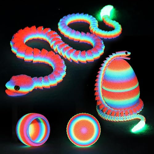 HIMS 3D Gedrucktes Schlangenei, Ostern 3D Gedruckte Schlange mit Ei, Bewegliche Schlange Fidget Toy, 3D-Gedrucktes Drachenei Easter Schlangeneier, Flexible Schlangen Und Ei Spielzeug Für Kinder