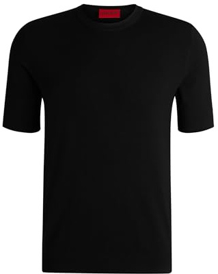 HUGO Herren San Carl-CV Slim-Fit Strickpullover mit kurzen Ärmeln