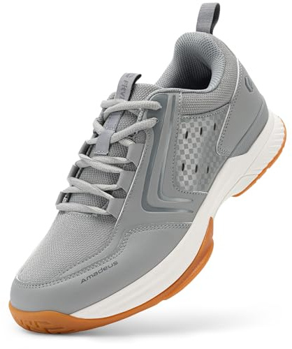 FitVille Extra Weit Tennisschuhe Herren V8 Atmungsaktiv Sportschuhe | Breite Zehenbox, Rutschfest Sneaker, Bequeme Badminton Schuhe, Stoßdämpfende Sohle, Fußgewölbestütze
