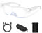 NZQXJXZ 300% Lupenbrille mit Licht, Anti-Blaulicht USB Wiederaufladbare LED Beleuchtete Vergrößerungsbrille, Freihändige Leselupe mit Licht für Senioren, Hobbys, Lesen, Handwerk
