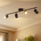 LVWIT Deckenstrahler LED Schwarz 4 Flammig Deckenleuchte Schwenkbar GU10 Deckenlampe Spot 4 Flammig Modern Strahler Deckenspot für Küche, Wohnzimmer, Schlafzimmer(Ohne Glühbirnen)
