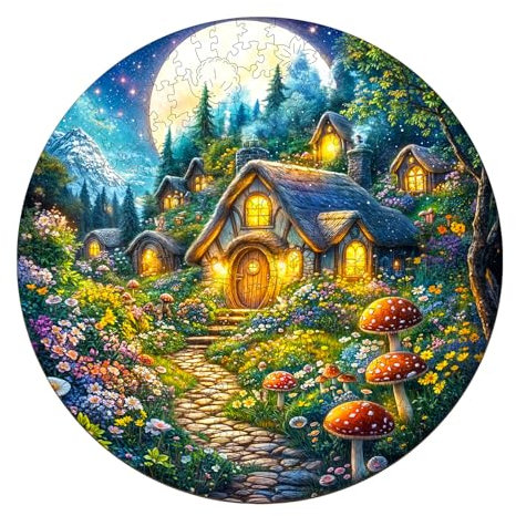 Jigfoxy Holzpuzzle Erwachsene, Feen Finden Holz Puzzle Erwachsen,einzigartiges Holztierpuzzle, Familie und Freunde L-34 * 34cm-300pcs