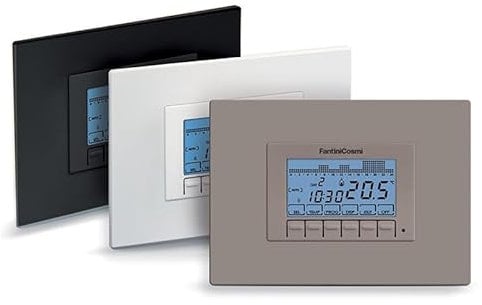 CH141AK Cronotermostato Settimanale da Incasso a Batterie Bianco/Silver/Antracite Fantini Cosmi