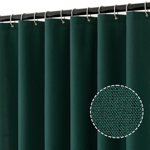 MIULEE Duschvorhang Leinen Texturiert 120x180 cm dunkelgrün Anti Schimmel | Schwerer Hotel Luxus Polyester Wasserdicht Duschvorhänge,Shower Curtain Waschbar Stoff Badvorhang für Badezimmer mit 8 Ringe
