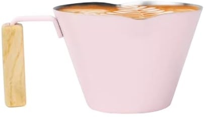 Messgerät für Kaffee, 100 ml, Becher mit doppeltem Ausgießer und Aufguss, aus Stahl, mit Griff, für Kaffee, Tee, Milch, Schokolade, heiße Zubereitung zu Hause, Küche, Milch