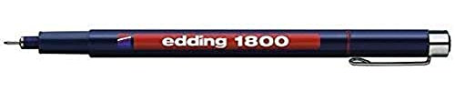 edding 1800 Präzisionsfeinschreiber - rot - 1 Stift - Linienbreite 0,5 mm - Fineliner zum präzisen Schreiben und Skizzieren - feine, metallgefasste Spitze - Lineal- und schablonengeeignet