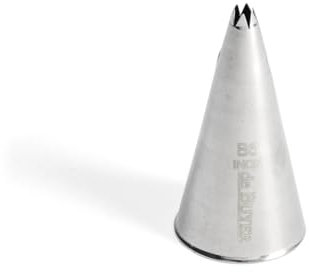 De Buyer - Douille cannelée en inox - B6 - 6 dents, diamètre 0,5 cm - En Inox, Idéale pour Décorer, Garnir et Remplir, Sans Soudure pour Hygiène Parfaite, S'Adapte aux Poches Pâtissières