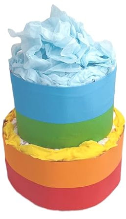 Windeltorte | Regenbogen | Buntes Baby Geschenk zur Geburt & Taufe