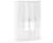 Birlea Lynx 4-Door 2 Drawer Wardrobe with Mirror - High Gloss, White