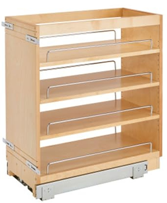 Rev-A-Shelf 11 Pullout Kitchen Cabinet Storage Organizer Slide Out Pantry Spice Rack with Adjustable Shelves for 11.5 W Cabinet Opening, 448-BC-11C