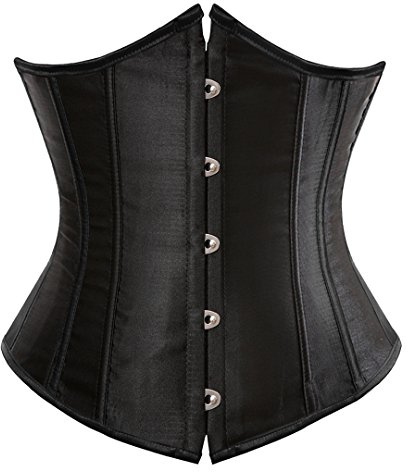 Kranchungel Corset Tops for Women: Lace Up Bustier – Pirate & Renaissance Costume, Halloween Outfit, Party & Photoshoots Small Black