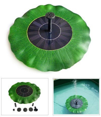 Bondwl Fontaine solaire flottante, sans balais, de haute qualité, en forme de feuille de lotus, pompe 7 V, 1,4 W, CC pour mare, aquarium