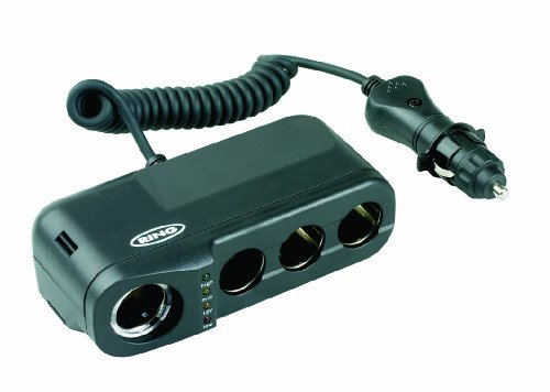 Ring Quadruple Multi Socket Car Adaptor With Battery Analyser