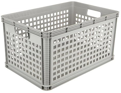 keeeper Transportkorb, Stapelbar, Polypropylen, 64 l, Robert, Hellgrau