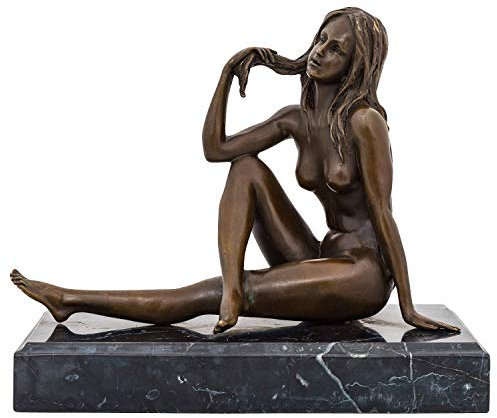 aubaho Bronzeskulptur Bronze Frau Erotik Akt Bronzefigur Figur Antik-Stil Sculpture