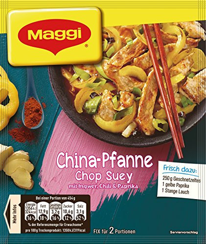Maggi fix & frisch, China-Pfanne Chop Suey, 34 g Beutel, ergibt 2 Portionen,18er Pack (18 x 34g)