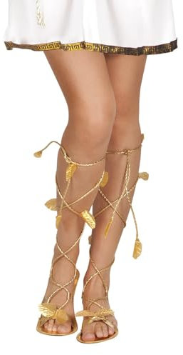 Boland 00678 - Antike Lorbeerblatt Sandalen, Römersandalen, Römer Schuhe, Königin, Ägypterin, Cleopatra, griechische Göttin, Mottoparty, Accessoire, Karneval