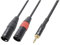 PD Connex Câble Audio 2x XLR Male/Jack 3,5mm - 6m - Idéal pour Relier vos Enceintes de Sonorisation