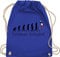 Turnbeutel Rucksack - Entwicklung und Outfit - Volleyball Evolution - Unisize - Royalblau - geschenke für volleyballer volleyballtasche vollyball geschenk beutel volleyball-turnbeutel rucksäcke