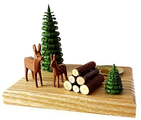 DREGENO Kerzenhalter mit 2 Rehe und Ringelbäumchen
