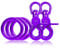 3 x O-Ring aus Stahl und 2 x Scheren-Karabiner Haken mit Dreh-Gelenk/Dreh-Kopf im Set, DIY Hunde-Leine/Hunde-Halsband, nichtrostend, Ideal mit Paracord 550, Farbe: Violett