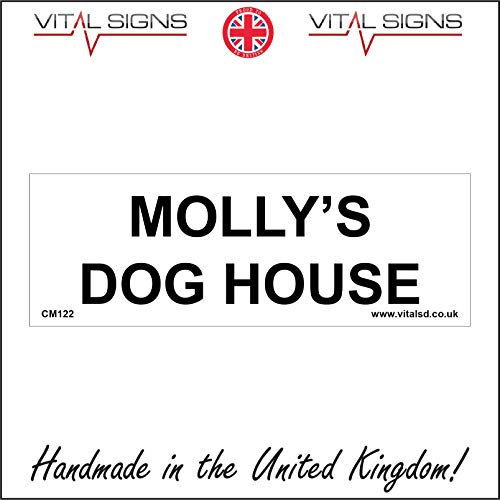 Vital Signs Direct CM122 Pet Name Personalise Dog House Sign custom pet name kennel present 600mm x 200mm Dibond/Composite Aluminium