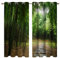 Boyouth Bambus-Vorhänge mit Wald- und Weg-Motiv, Digitaldruck, Verdunkelungsvorhänge, Wärmedämmung, Vorhänge und Vorhänge mit Ösen für Wohnzimmer, Schlafzimmer, 2 Stoffbahn, 135 x 160 cm