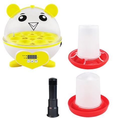 YALIKESI 9 Eier Mini-Eierbrutkasten, Inkubator-Brutapparat mit automatischer Temperaturregelung, Heimbrutausrüstung für Hühner/Enten/Wachteln/Geflügel/Papageien