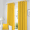RayyanLinen Readymade Blackout Thermal Eyelet Ring Top Pair of Curtains Including 2 Tiebacks (OCHRE YELLOW, Width 66 x Drop 72)
