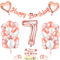 Luftballon 7. Geburtstag Mädchen, Geburtstagsdeko 7 Jahre Mädchen, Luftballon 7 Rosegold, Folienballon 7 Mädchen, Happy Birthday Banner, Ballon 7 Rosegold für Mädchen Geburtstag Party