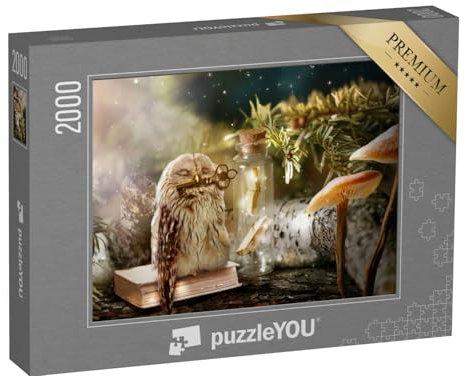 puzzleYOU: Puzzle 2000 Teile „Digitale Fantasy-Kunst: Die Eule, Hüterin der Geheimnisse“ – aus der Puzzle-Kollektion Fabel