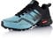 Fusskleidung® Damen Herren Wanderschuhe Atmungsaktive Trail Running Trekkingschuhe Hellblau Schwarz EU 36