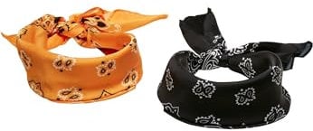 Urban Classics Unisex Bandana, Schwarz/orange, Einheitsgröße