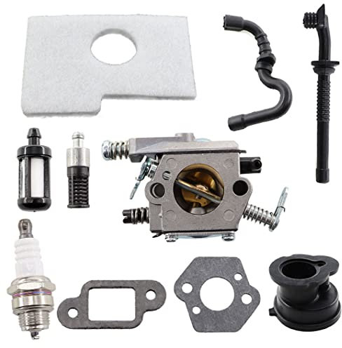MCHNIC Vergaser mit Dichtung Luftfilter Benzinschlauch für Stihl 017 018 MS170 MS180 MS 170 MS 180 Kettensäge Motorsäge Ersatzt für Walbro Vergaser 1130 120 0608