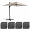 Oviala Parasol déporté 2x3 m et 4 Dalles à remplir Aluminium Blanc