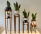 Medium size Slim Leg Plant Pot Stand from 50 to 60 cm High Hand made in UK (60by30cm, White Gloss)